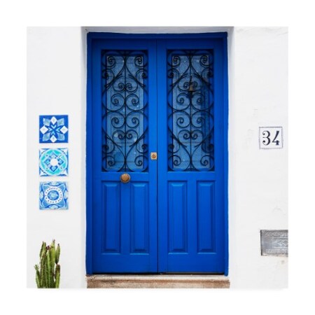 Philippe Hugonnard 'Made In Spain 3 Dark Blue Front Door' Canvas Art,14x14